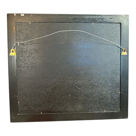 Vintage Asian Art Lacquered Panel Hand-Painted Scene Parrot Butterflies & Grapes - Picture 5 of 10